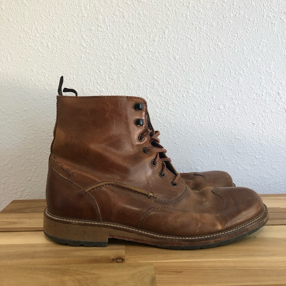 Clarks brown boots size 10.5 (11.5 fit)